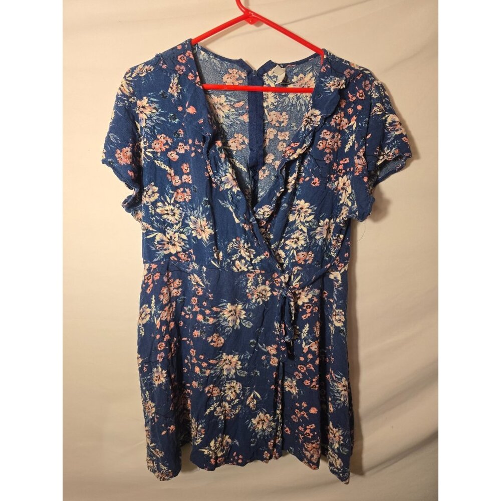 Xhileration Womens Tunic Top Wrap Style Top Shirt Blouse Plus Size XXL 2X Floral